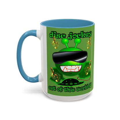 disc jockey - Accent Mug (green)