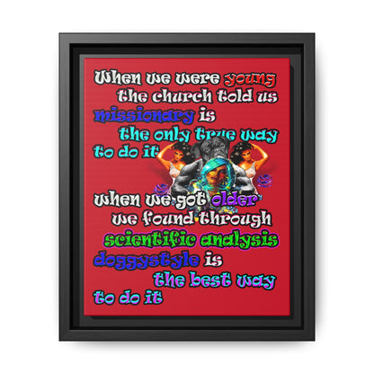 doggystyle - framed canvas art (dark red)