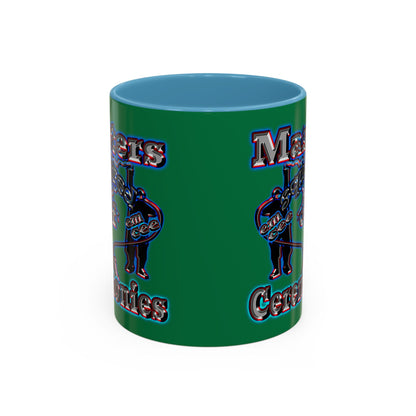 em cee squared - Accent Mug (dark green)