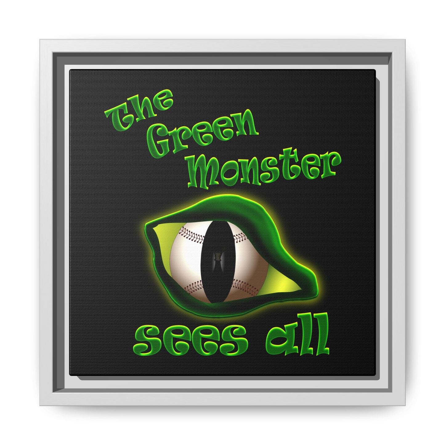 green monster - framed canvas art (black)