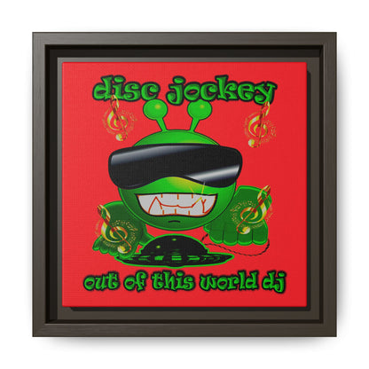 disc jockey - framed canvas art (red)