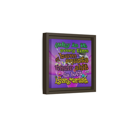 the bum's shit - framed canvas art (purple-pink wave)