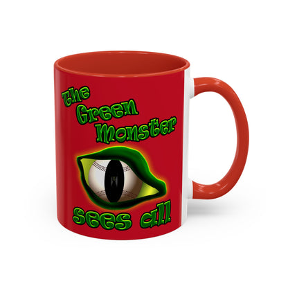 green monster - Accent Mug (dark red)