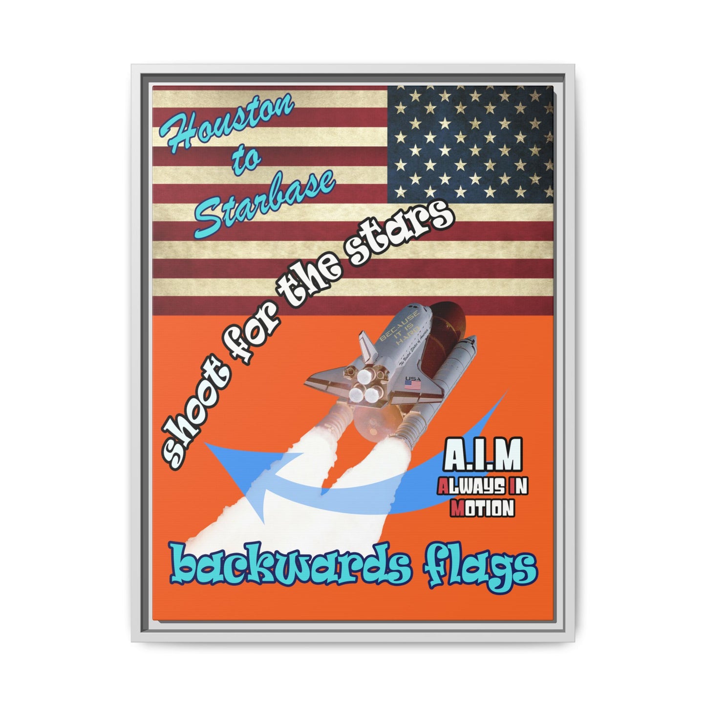 shoot for the stars - framed canvas art (orange)