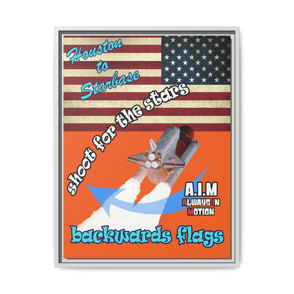 shoot for the stars - framed canvas art (orange)