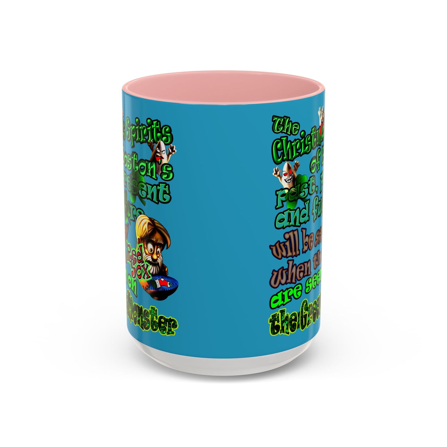 christmas spirits of boston - Accent Mug (turquoise)