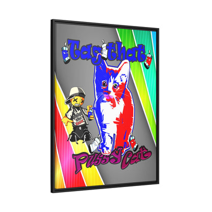 tag that - framed canvas art (rainbow split)