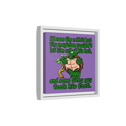 turtle race - framed canvas art (light purple)