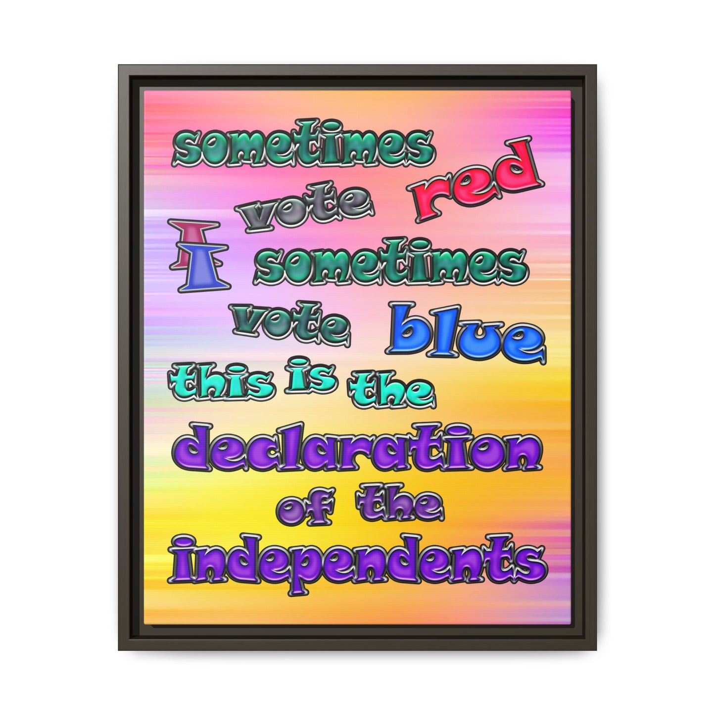 declaration of the independents - framed canvas art (color blur)