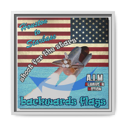 shoot for the stars - framed canvas art (faded blue)