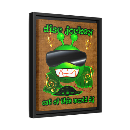 disc jockey - framed canvas art (brown papyrus)