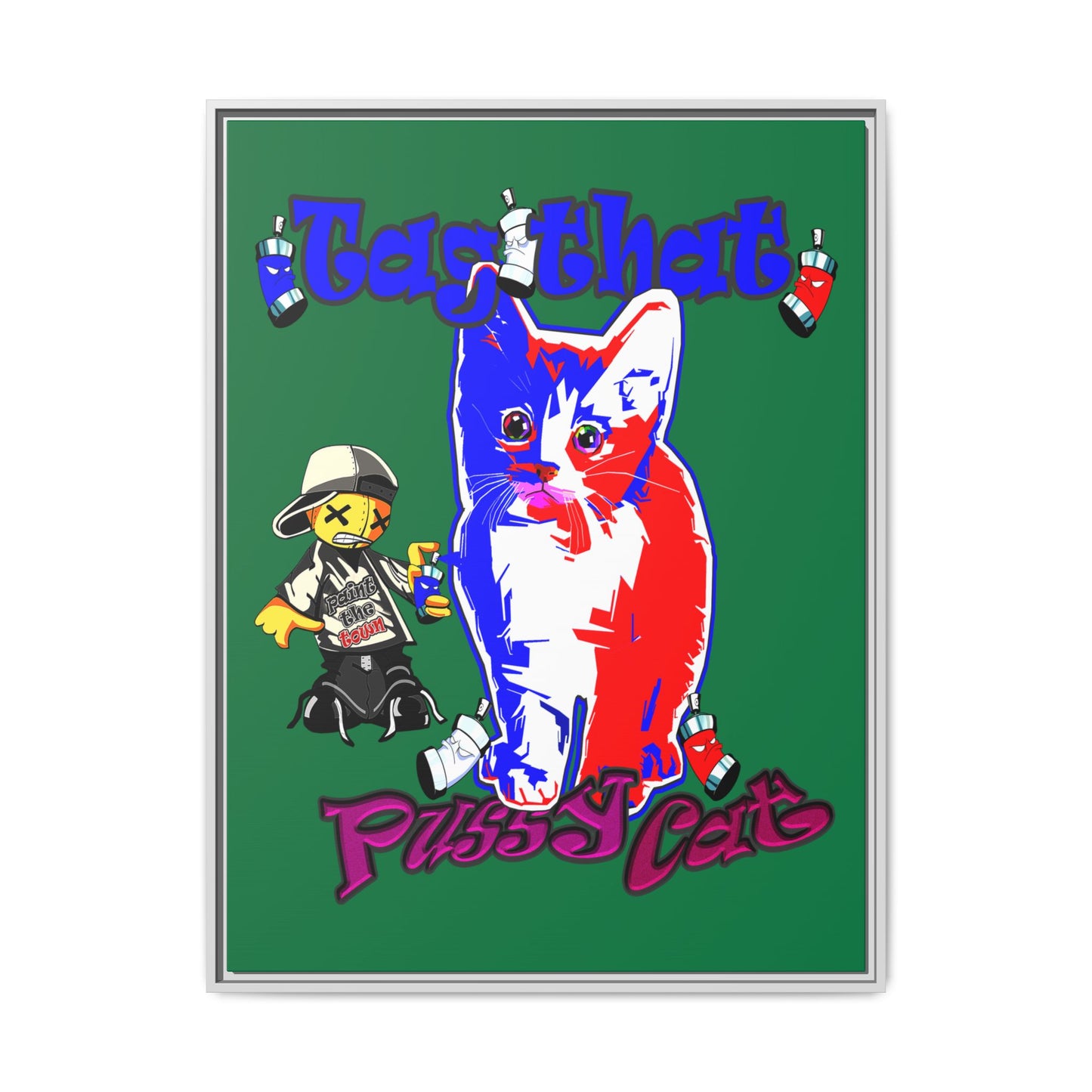 tag that - framed canvas art (dark green)