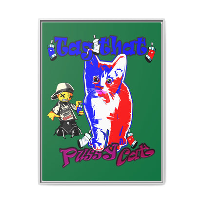 tag that - framed canvas art (dark green)