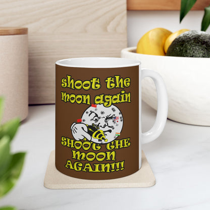 shoot the moon again - White Mug (brown)