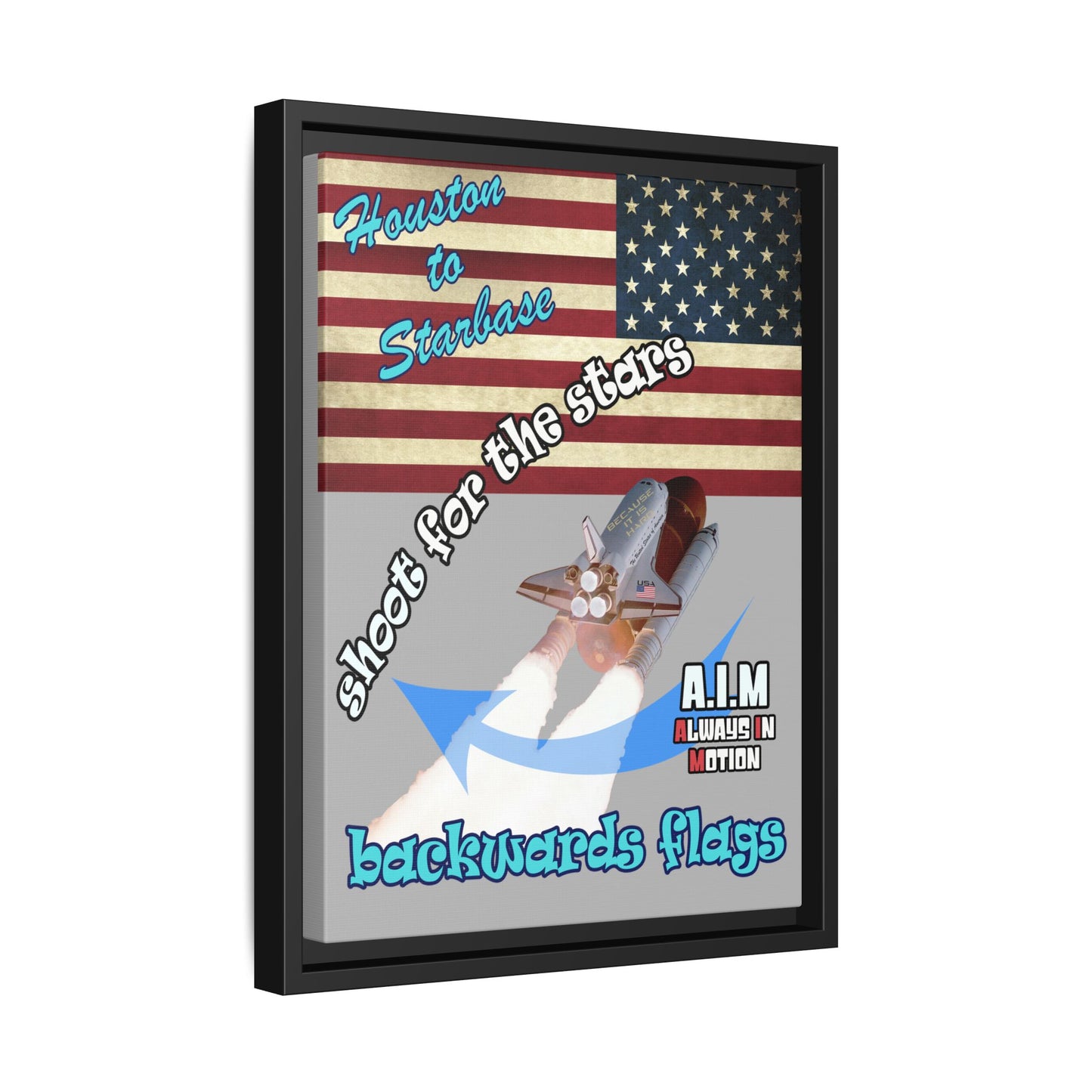 shoot for the stars - framed canvas art (light grey)
