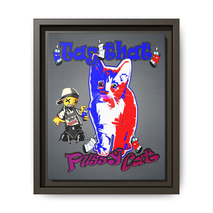 tag that - framed canvas art (grey-light grey)