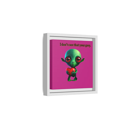 I don't care that your grey - framed canvas art (pink)