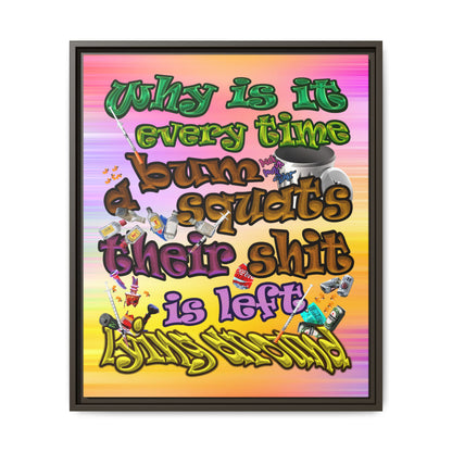 the bum's shit - framed canvas art (color blur)