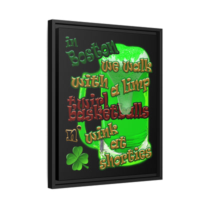 celtics logo - framed canvas art (black)