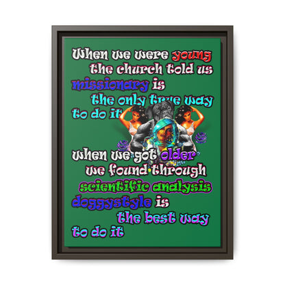 doggystyle - framed canvas art (dark green)