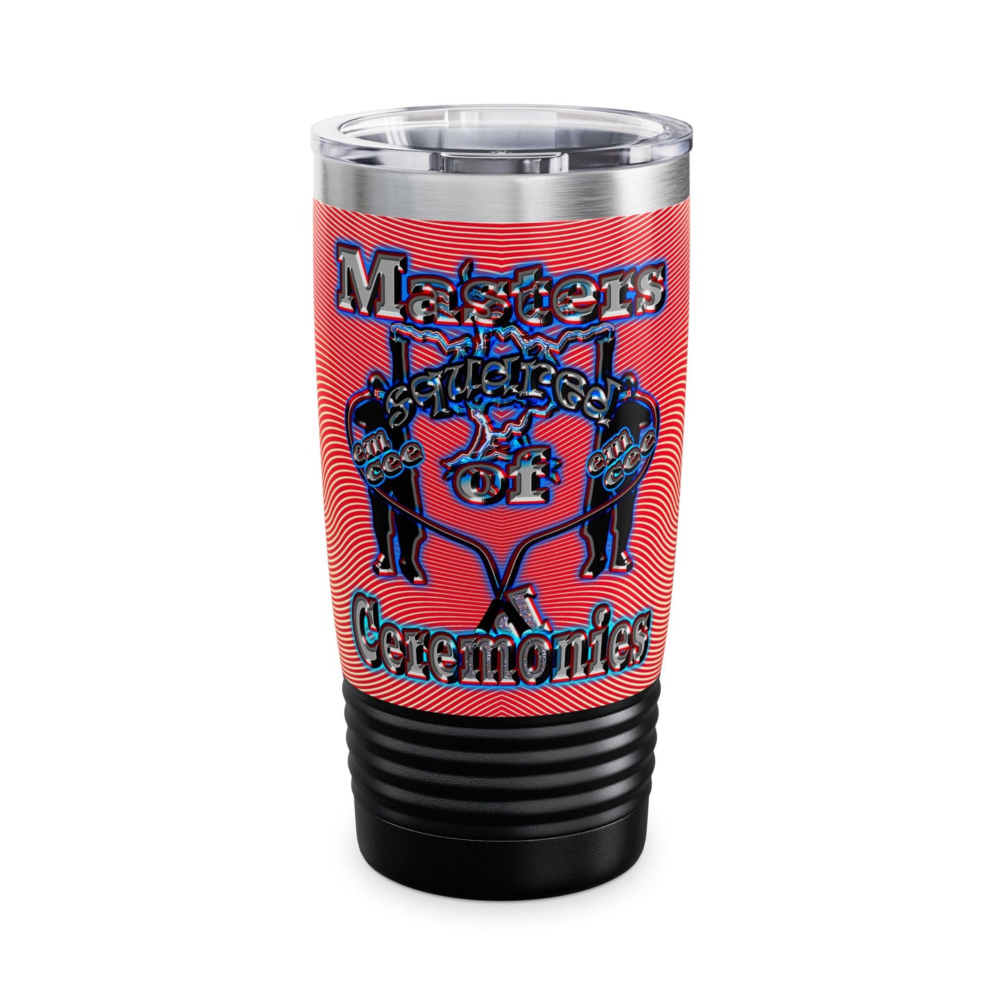 em cee squared - Ringneck Tumbler, 20oz (yellow-orange wave)