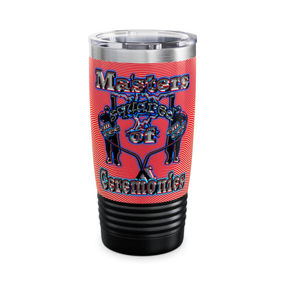 em cee squared - Ringneck Tumbler, 20oz (yellow-orange wave)