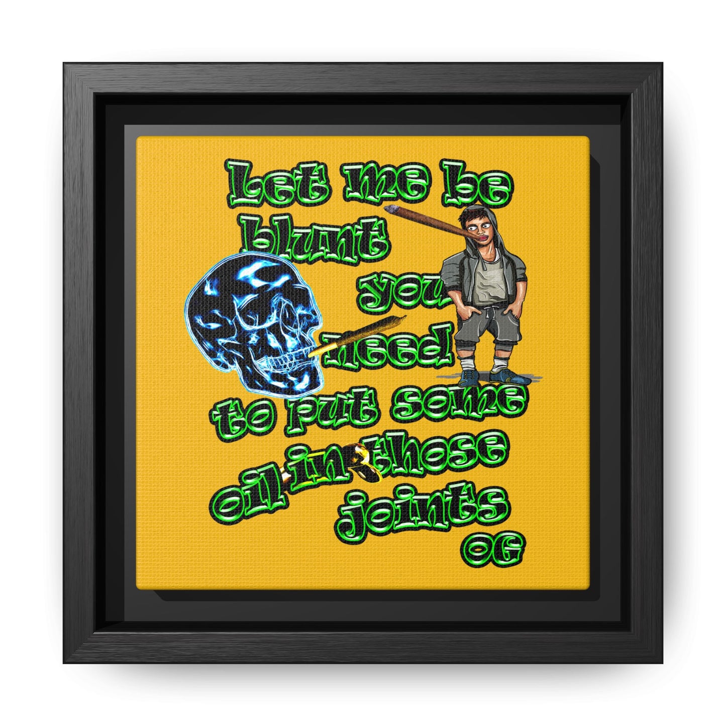 og - framed canvas art (yellow)