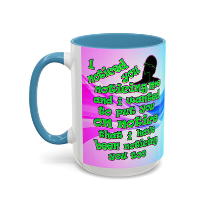 noticed you noticing - Accent Mug (light blue-pink wave)