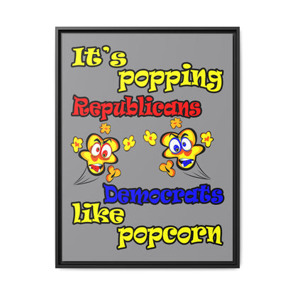 popping like popcorn - framed canvas art (grey)