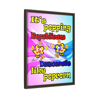 popping like popcorn - framed canvas art (light blue-pink wave)