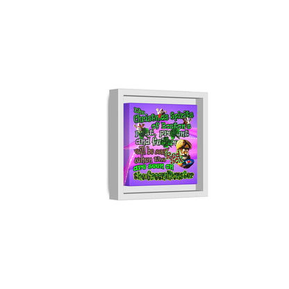 christmas spirits of boston - framed canvas art (purple-pink wave)