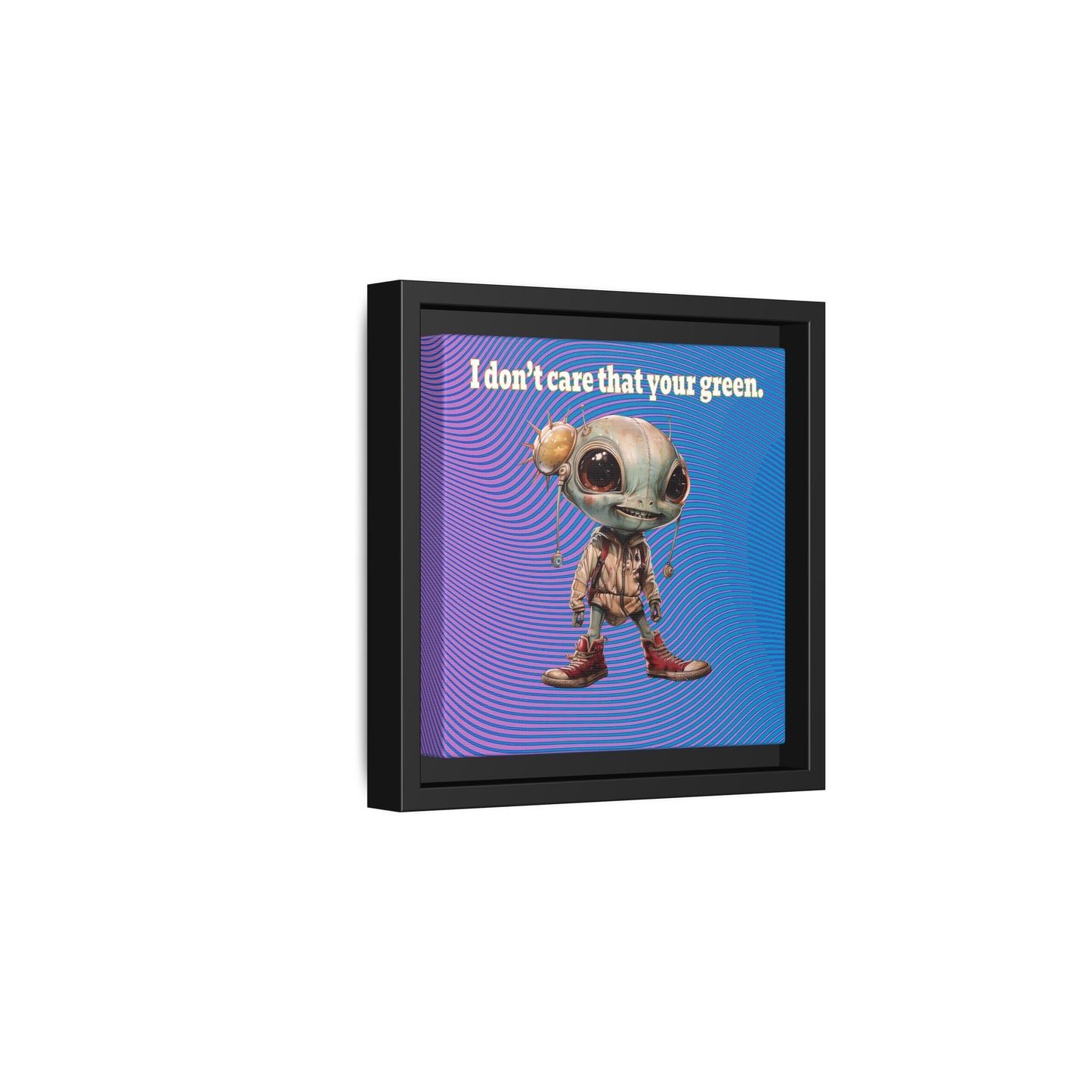 I don't care that your green - framed canvas art (light blue-purple wave)