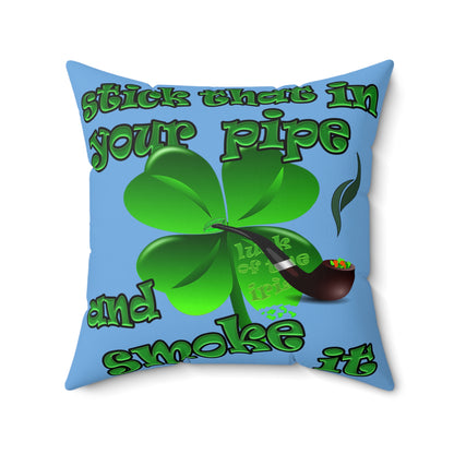 celtics logo - Spun Polyester Square Pillow - (light blue)