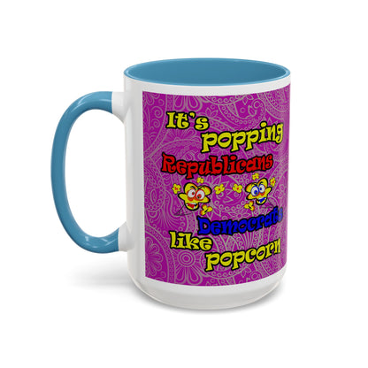 popping like popcorn - Accent Mug (pink swirl)