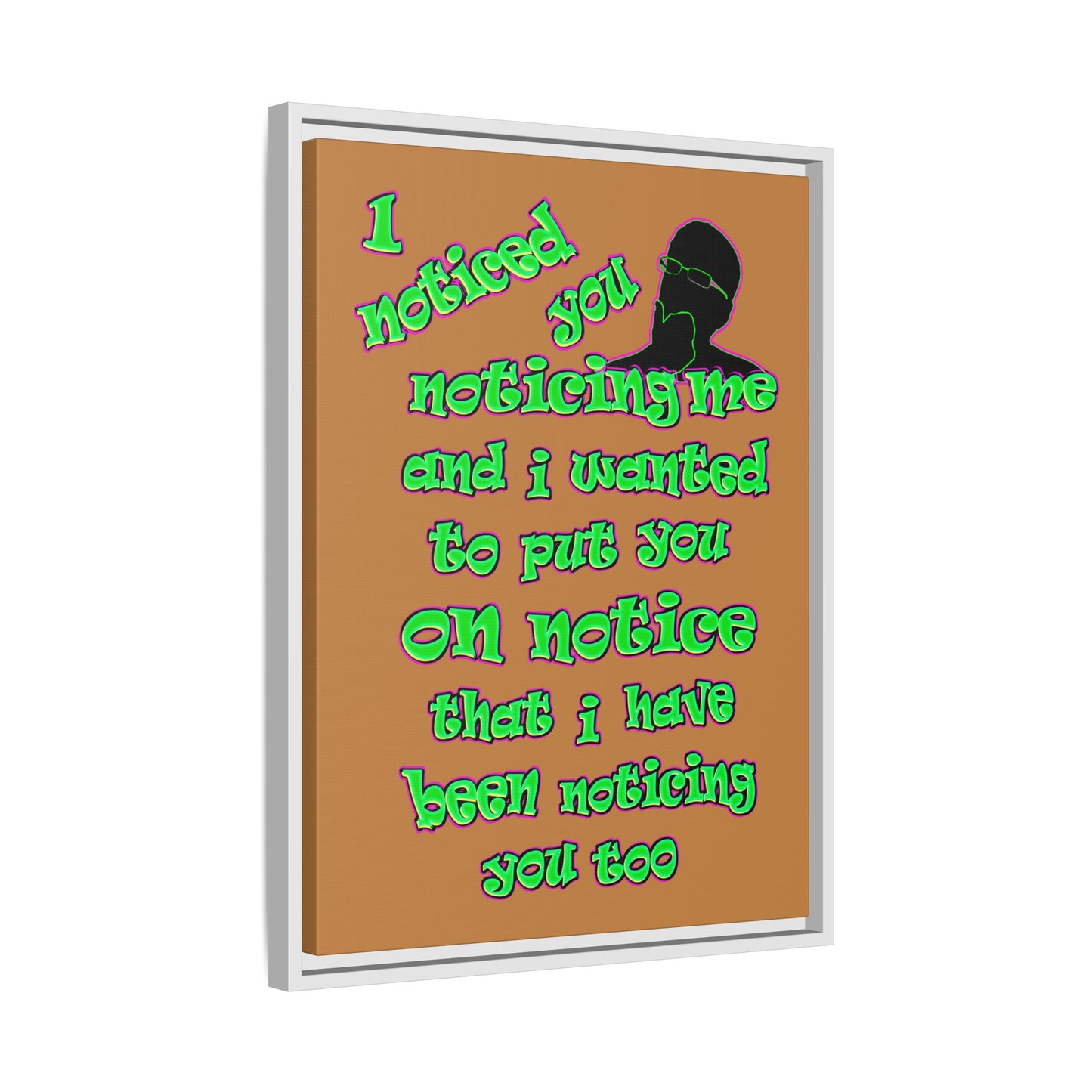 noticed you noticing - framed canvas art (light brown)