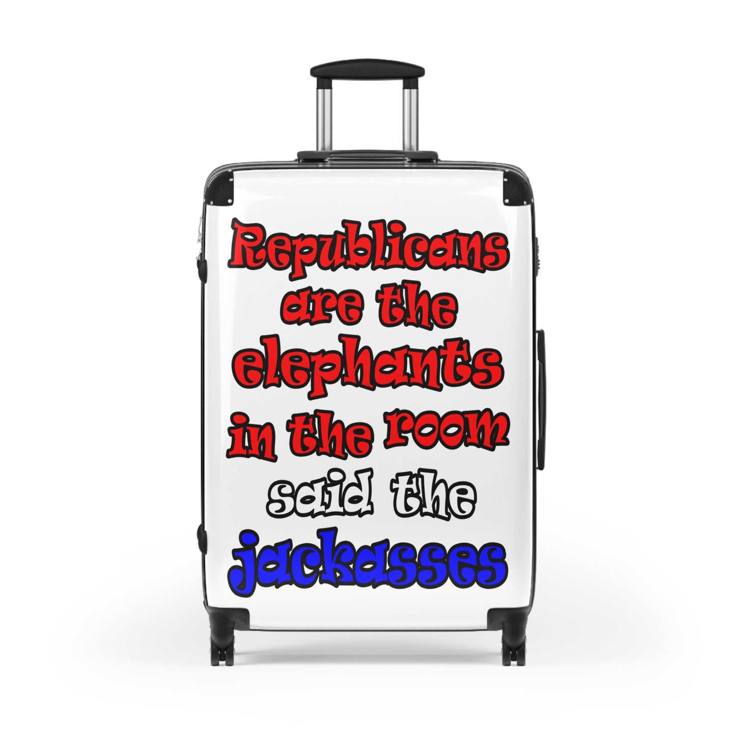 donkeys and elephants - Suitcase (white)