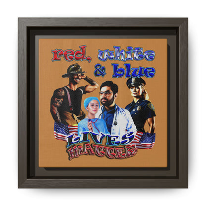 rw&b lives matter - framed canvas art (light brown)
