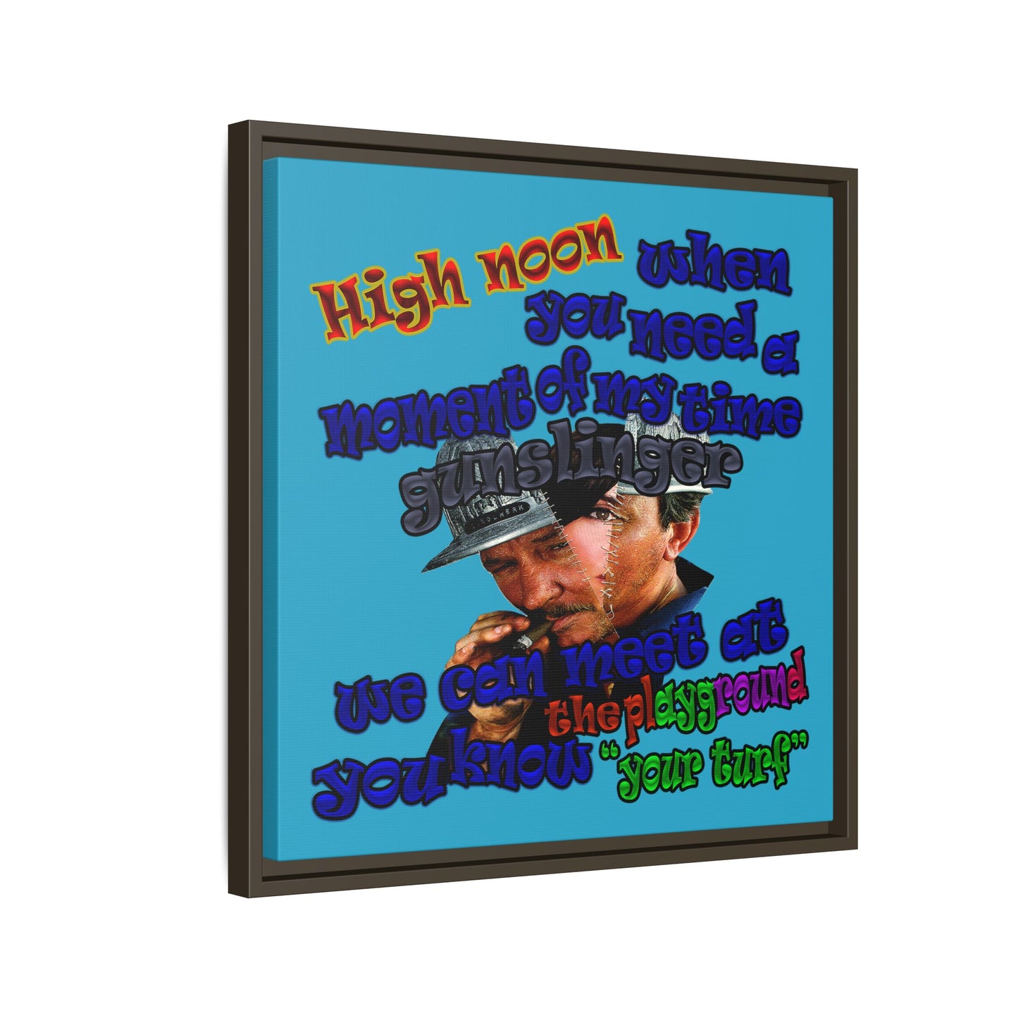 high noon - framed canvas art (turquoise)