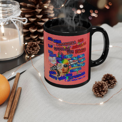 drop the beat - Black Mug (yellow-orange wave)