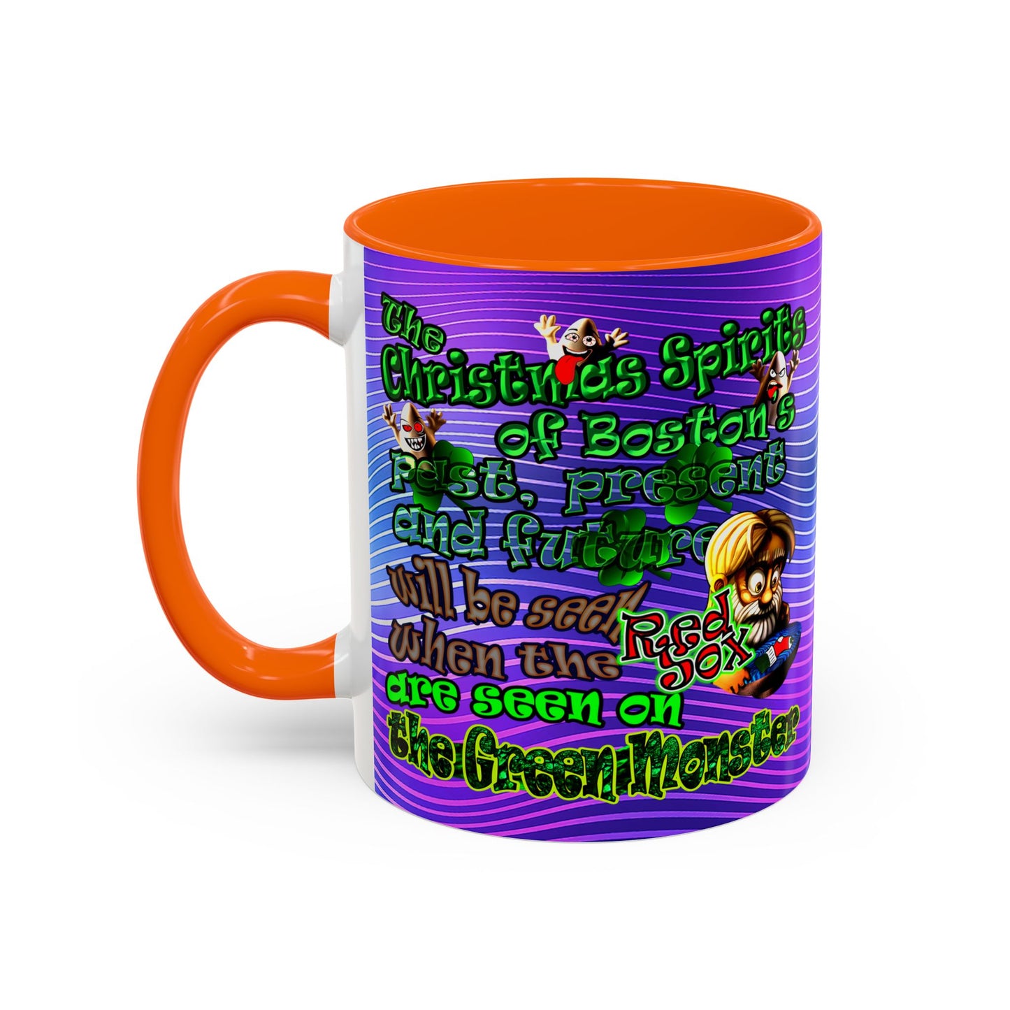 christmas spirits of boston - Accent Mug (purple wave)