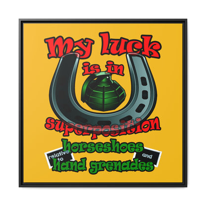 my luck - framed canvas art (yellow)