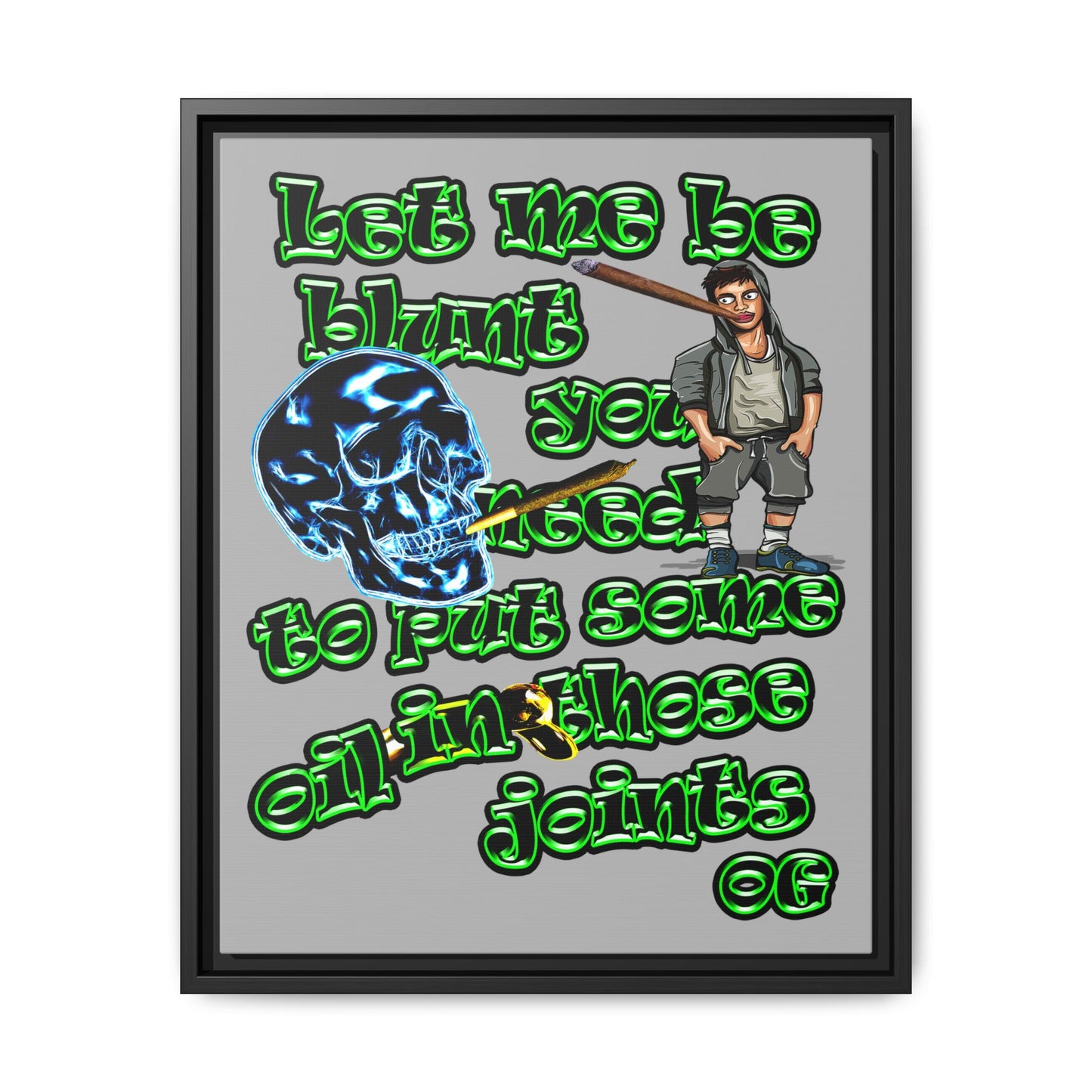 og - framed canvas art (light grey)