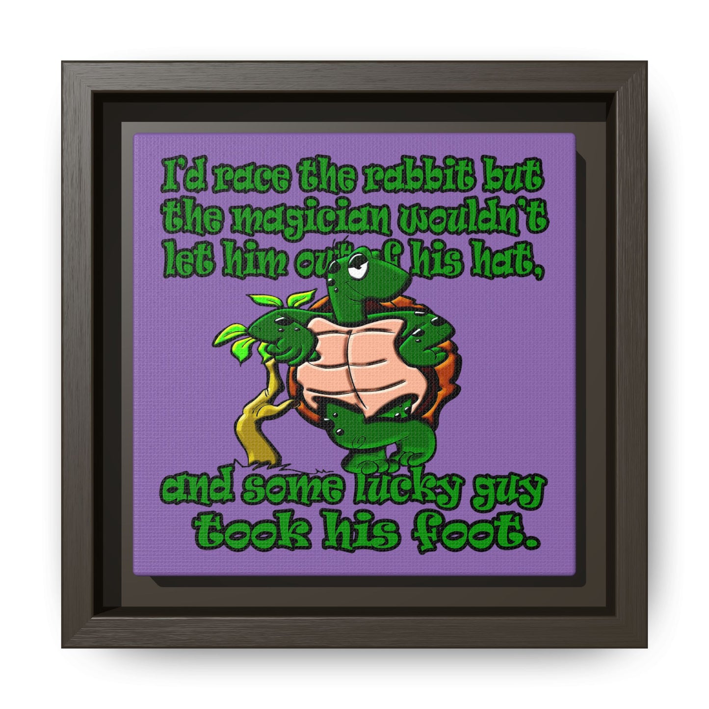 turtle race - framed canvas art (light purple)