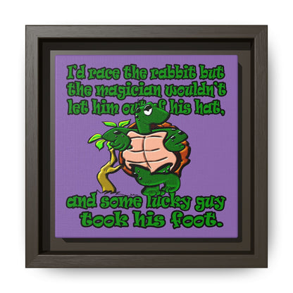 turtle race - framed canvas art (light purple)