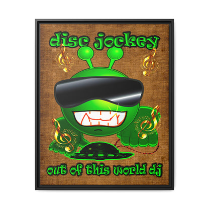 disc jockey - framed canvas art (brown papyrus)