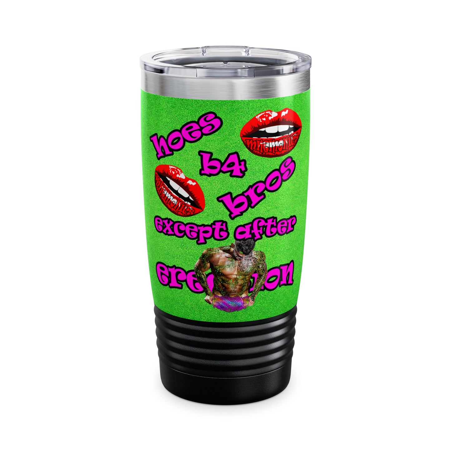 hoes b4 bros - Ringneck Tumbler, 20oz (green turf)