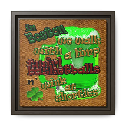 celtics logo - framed canvas art (brown papyrus)