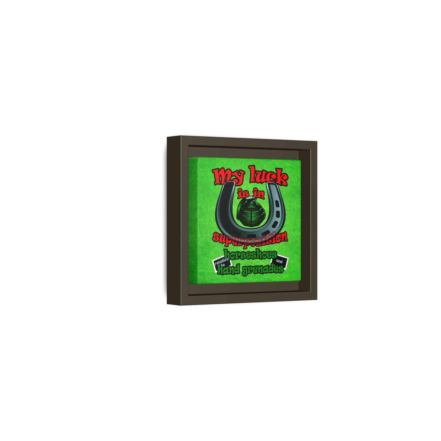 my luck - framed canvas art (green turf)