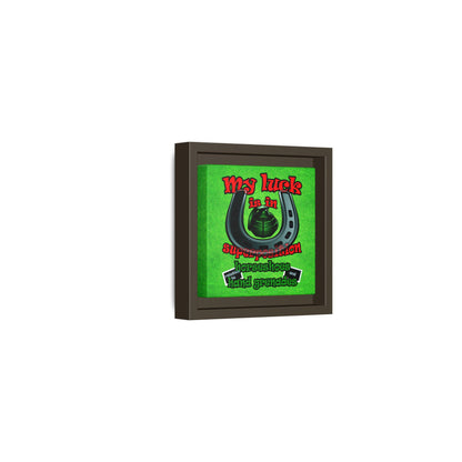 my luck - framed canvas art (green turf)
