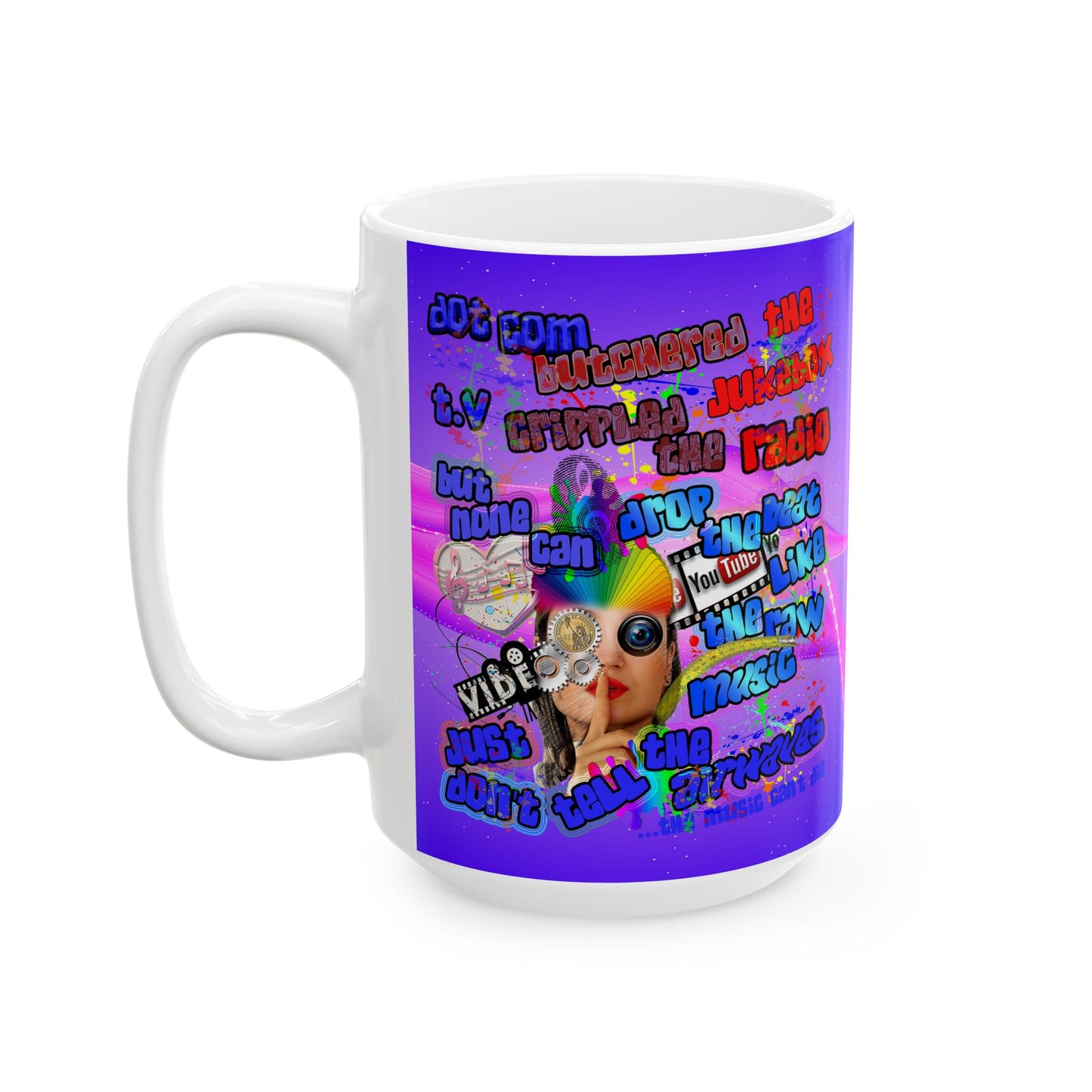 drop the beat - White Mug (purple-pink wave)